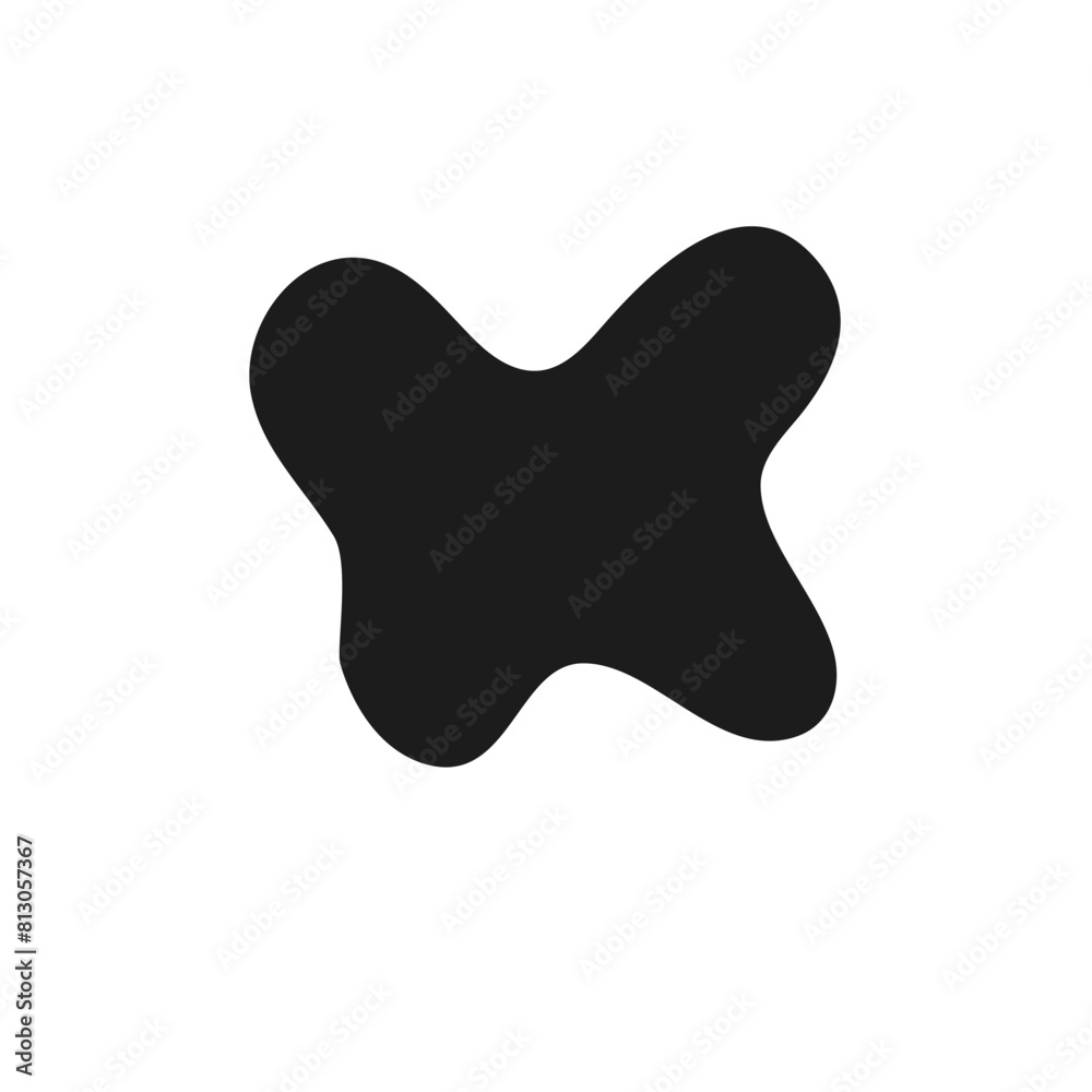 Abstract shape in pastel colours and black line boarders. Creative asymmetrical frame template. Vector isolated illustration. Abstract shape in pastel colours and black line boarders. Creative asymmetrical frame template. Vector isolated illustration.