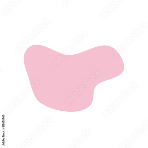 Abstract gradient shape in pastel colours and black line boarders. Creative asymmetrical frame template. Vector isolated illustration.
