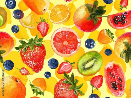 Fruit and Patterns Use patterned backgrounds to complement the fruits