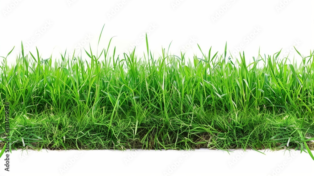 A trimmed green field against a stark white backdrop. A trimmed green field against a stark white backdrop.