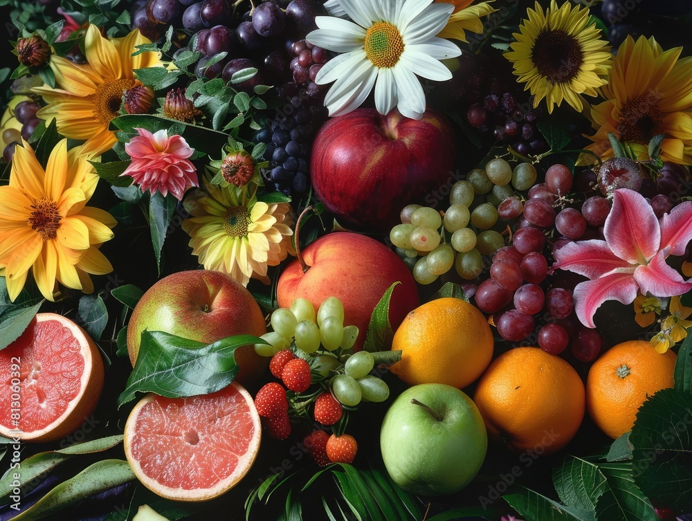Fruit and Flower Combinations Pair fruits with complementary flowers
