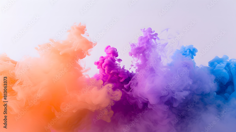 Dynamic smoke bomb on plain white, for text overlay. Dynamic smoke bomb on plain white, for text overlay.