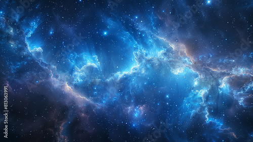 Cerulean Cosmos An Ethereal Nebula with Shades of Blue