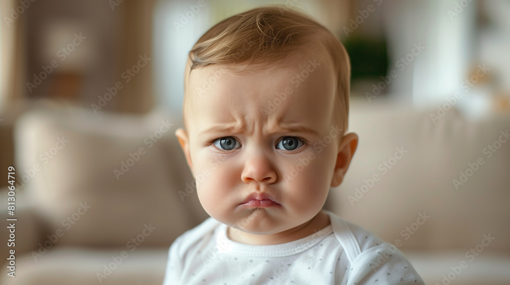 Baby in White Shirt Looking at Camera