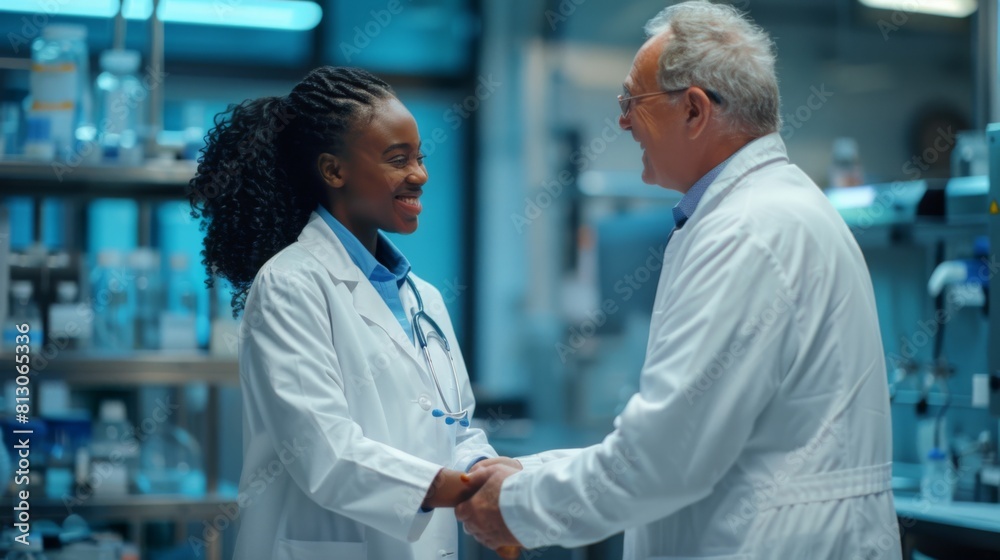 Obraz premium Handshake Between Medical Professionals