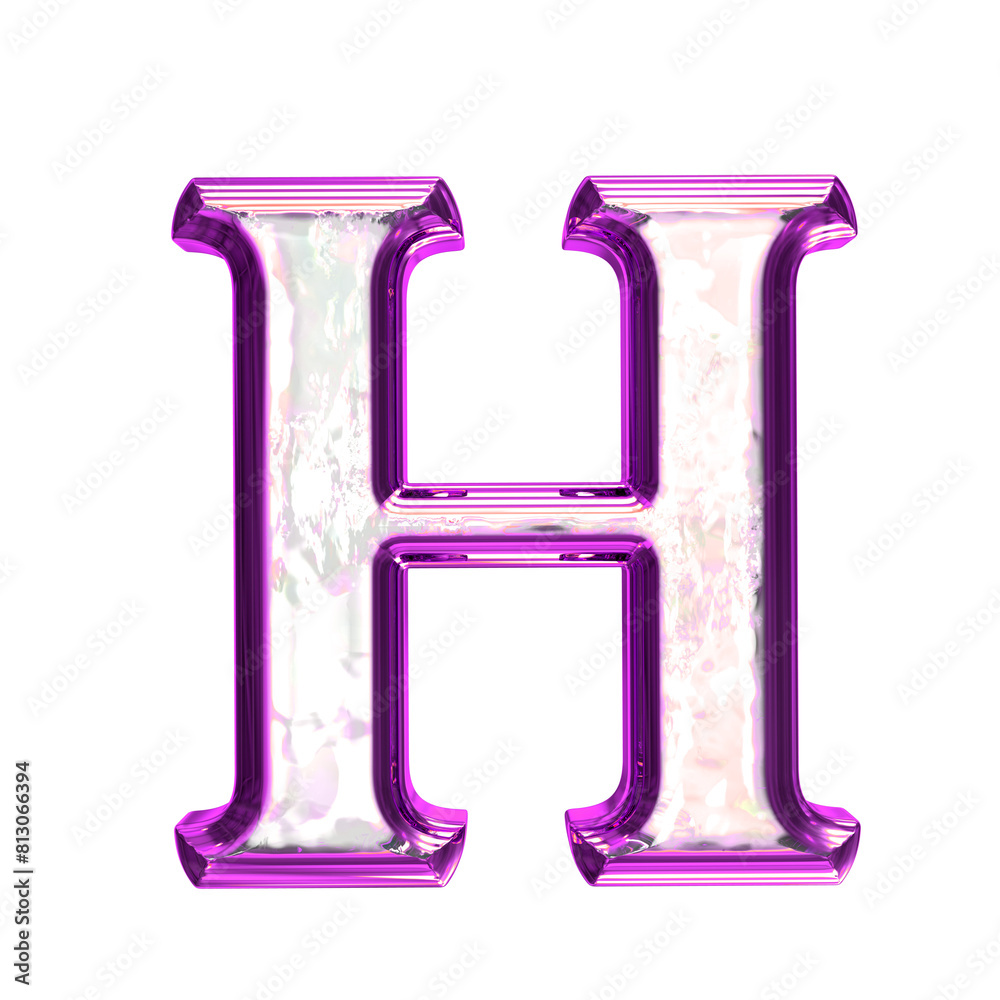 Ice symbol in a purple frame. letter h Ice symbol in a purple frame. letter h