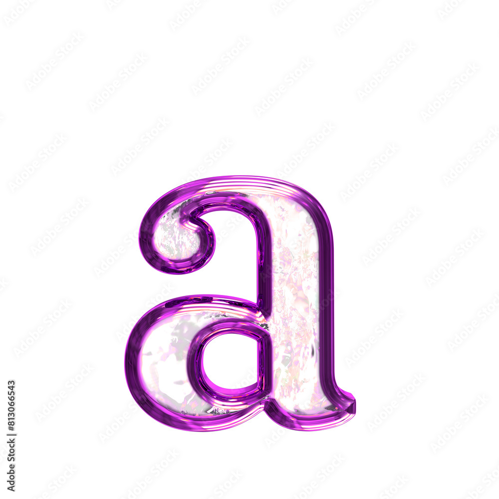 Ice symbol in a purple frame. letter a Ice symbol in a purple frame. letter a