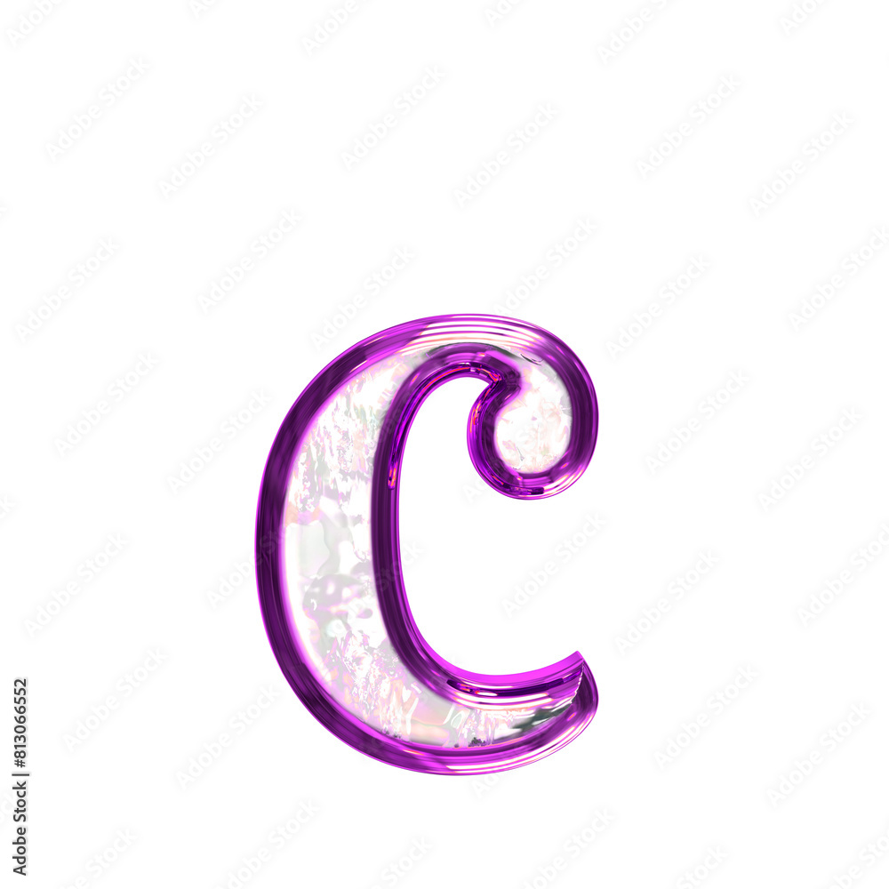 Ice symbol in a purple frame. letter c Ice symbol in a purple frame. letter c
