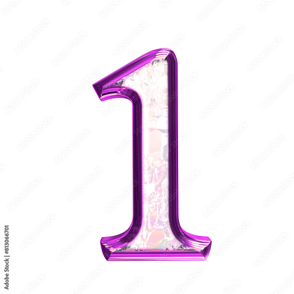 Ice symbol in a purple frame. number 1 Ice symbol in a purple frame. number 1