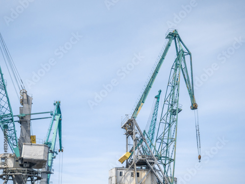 Wallpaper Mural Seaport concept. crane in the seaport. Cargo port crane. Torontodigital.ca