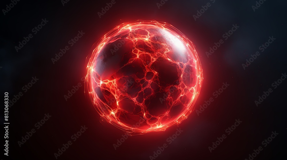 A red ball with a hole in it A red ball with a hole in it