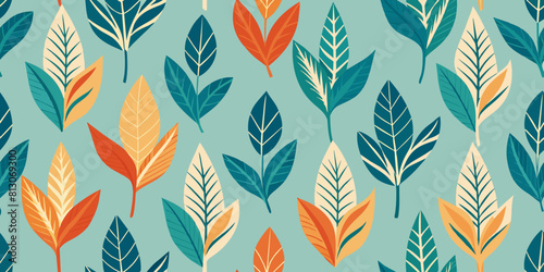 Patrón de Hojas Otoñales Coloridas en Vector para Diseño Creativo
