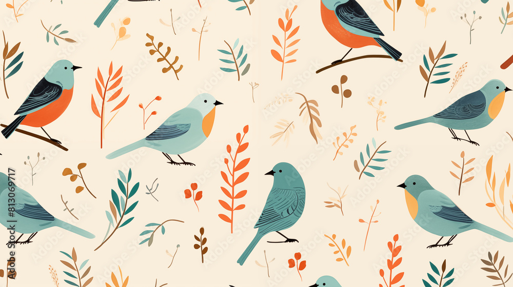 Bird Image, Pattern Style, For Wallpaper, Desktop Background, Smartphone Cell Phone Case, Computer Screen, Cell Phone Screen, Smartphone Screen, 16:9 Format - PNG