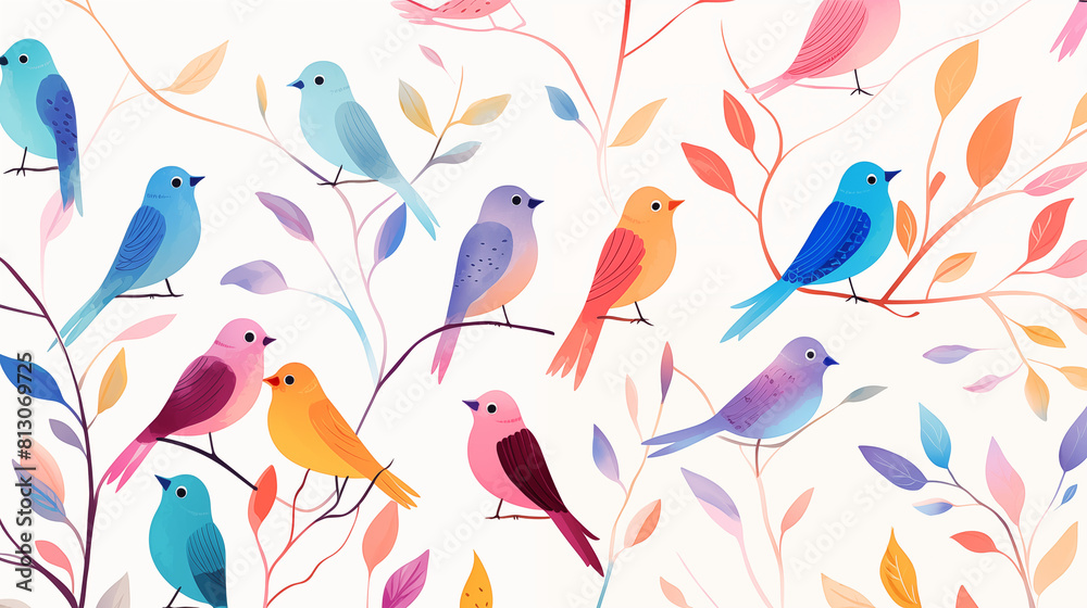 Bird Image, Pattern Style, For Wallpaper, Desktop Background, Smartphone Cell Phone Case, Computer Screen, Cell Phone Screen, Smartphone Screen, 16:9 Format - PNG
