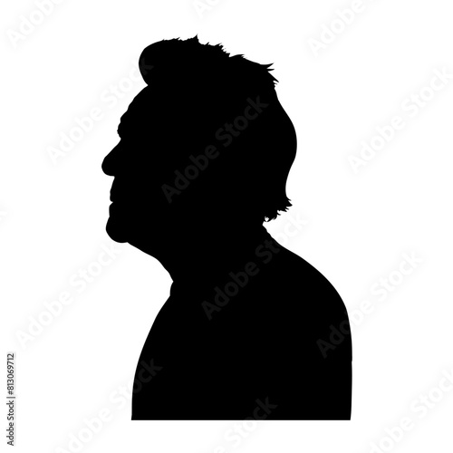 Silhouette of an old man, old man - vector illustration