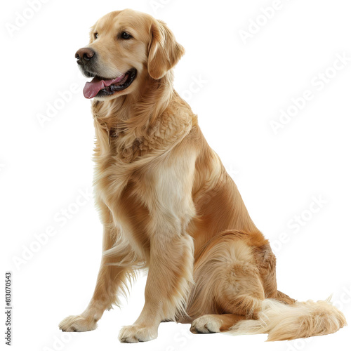 Golden Retriever, isolated on white background, perfect for PNG diecut