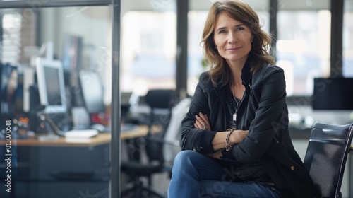 Confident Woman in Modern Office