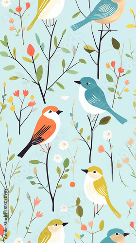 Wallpaper Mural Bird Image, Pattern Style, For Wallpaper, Desktop Background, Smartphone Cell Phone Case, Computer Screen, Cell Phone Screen, Smartphone Screen, 9:16 Format - PNG Torontodigital.ca