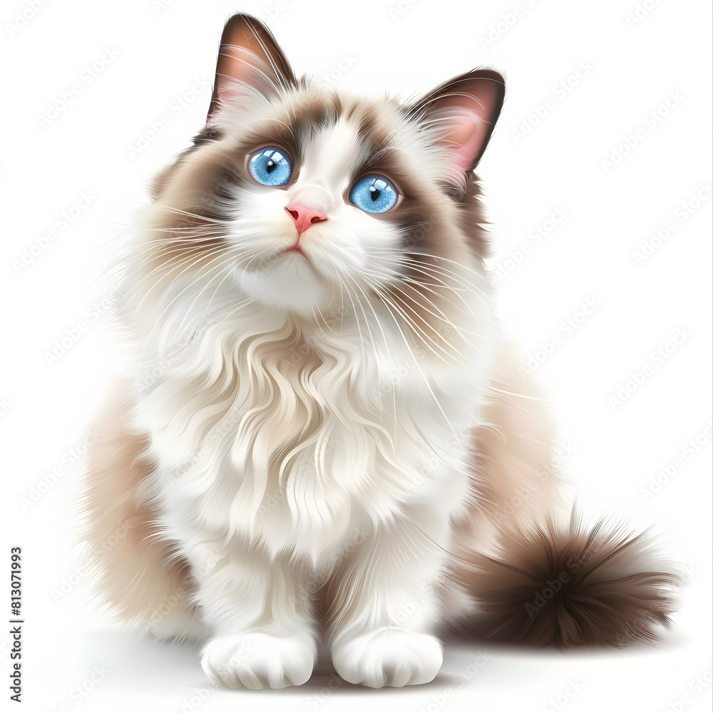 Obraz premium Animated style Ragdoll Cat