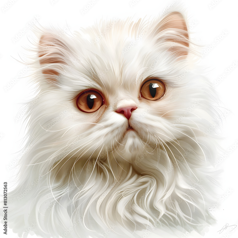 Animated style Persian Cat Animated style Persian Cat