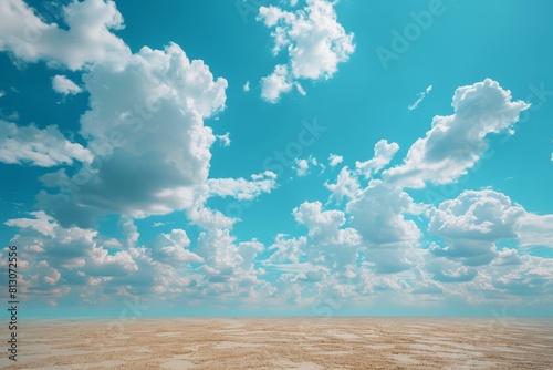 Empty Desert With Clouds in the Sky