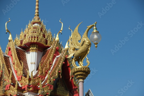 Thai temple against blue sky, Pattaya