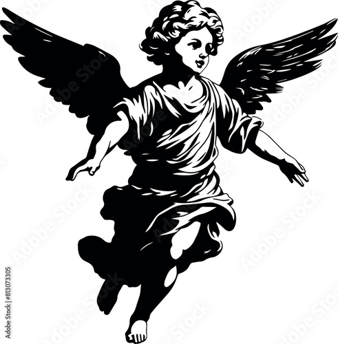 Wallpaper Mural Baby Angel, Angel  cupid, Angel statue Vector Illustration	 Torontodigital.ca