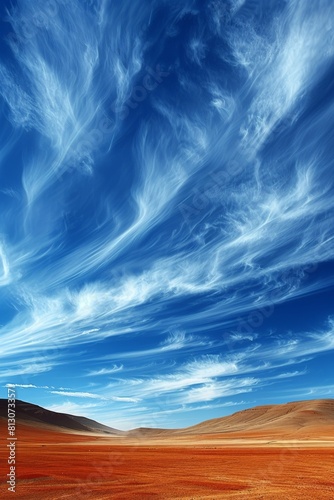 Blue Sky Over Red Sand Desert