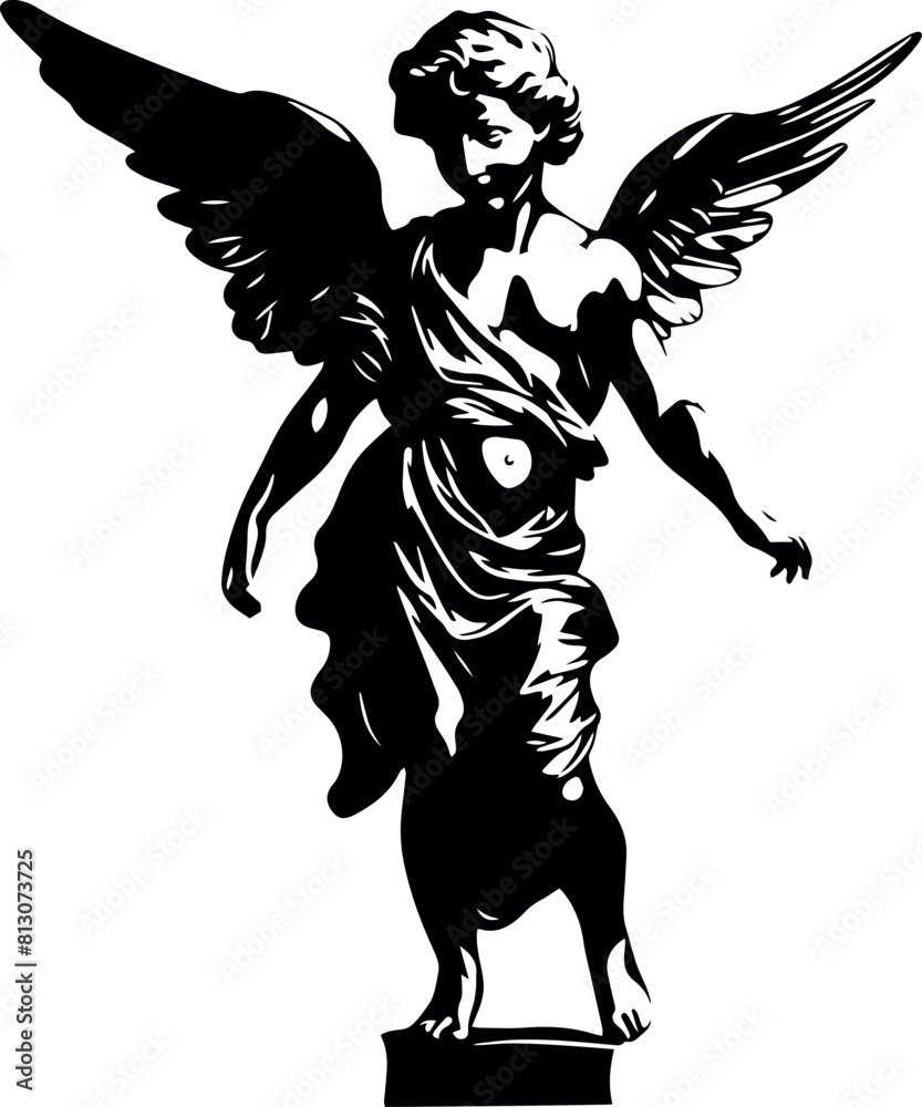 Fototapeta premium Baby Angel, Angel cupid, Angel statue Vector Illustration 