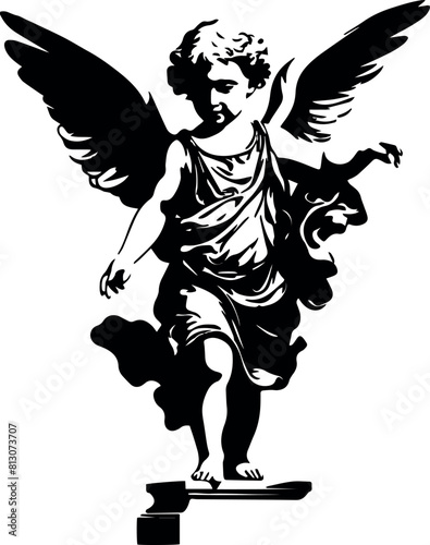 Baby Angel, Angel cupid, Angel statue Vector Illustration 