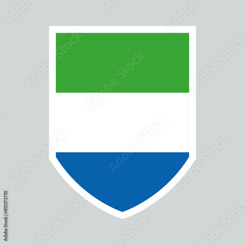 Sierra Leone Flag in Shield Shape Frame
