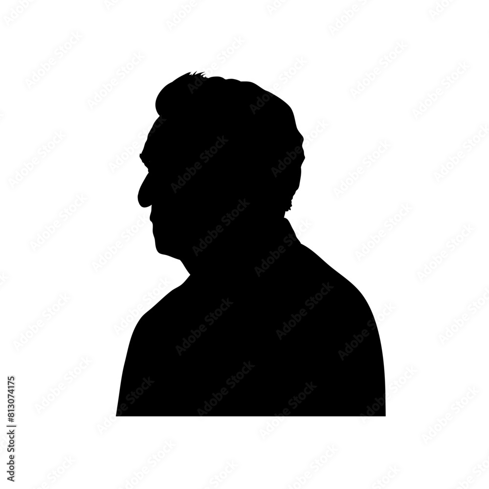 Silhouette of an old man, old man - vector illustration Silhouette of an old man, old man - vector illustration