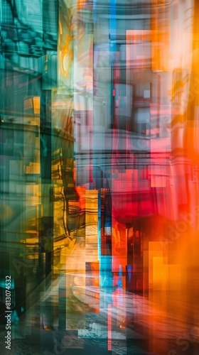 Colorful Abstract City Street © BrandwayArt