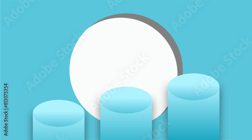 Abstract minimal scene of 3d display product with geometric podium platform. 3d vector rendering of background with podium. place for cosmetic products. Stage performance over white studio 3d