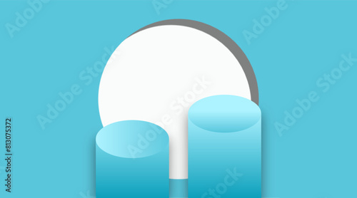 Abstract minimal scene of 3d display product with geometric podium platform. 3d vector rendering of background with podium. place for cosmetic products. Stage performance over white studio 3d