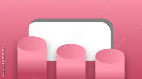 Abstract minimal scene of 3d display product with geometric podium platform. 3d vector rendering of background with podium. place for cosmetic products. Stage performance over white studio 3d