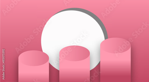Abstract minimal scene of 3d display product with geometric podium platform. 3d vector rendering of background with podium. place for cosmetic products. Stage performance over white studio 3d