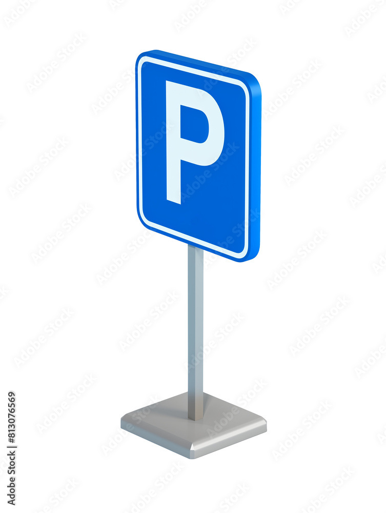 Cartoon parking road sign isolated on transparent background Cartoon parking road sign isolated on transparent background