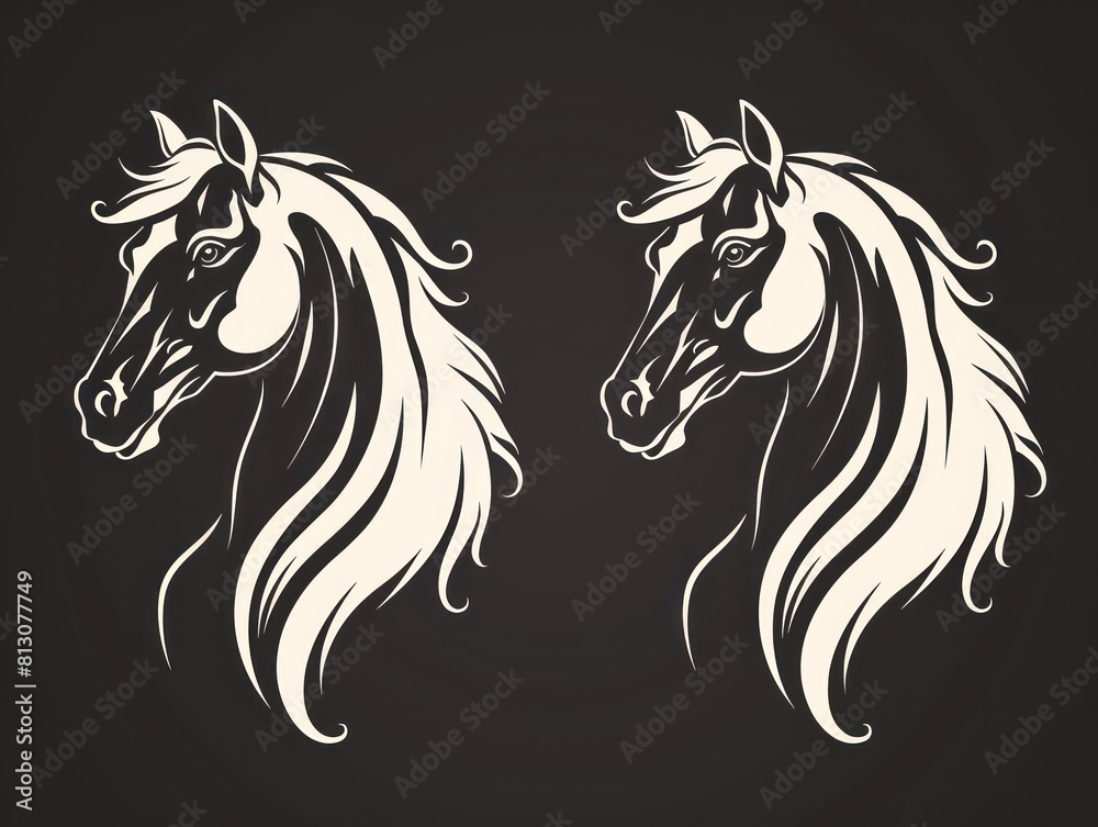 Silhouette of a horse in motion, capturing the grace and power of this farm mammal Silhouette of a horse in motion, capturing the grace and power of this farm mammal