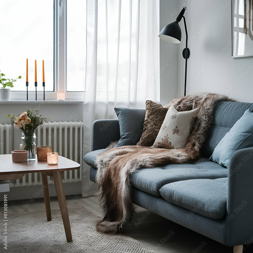 Fotografie Stylish and cozy reading nook