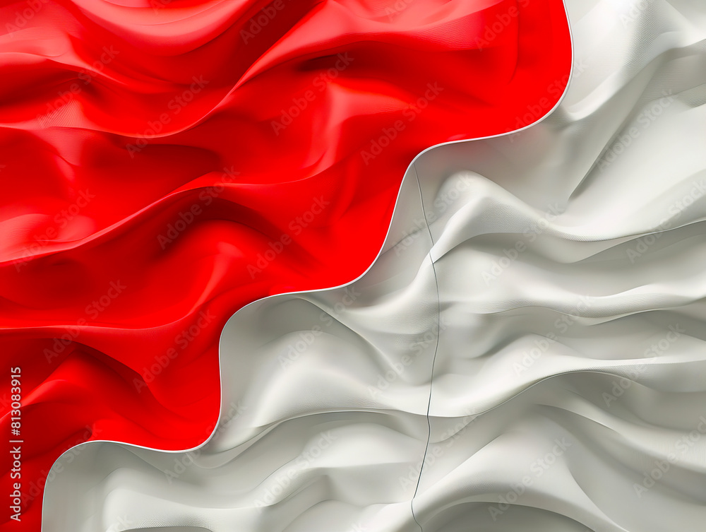 The flag of indonesia is shown in a white and red color.