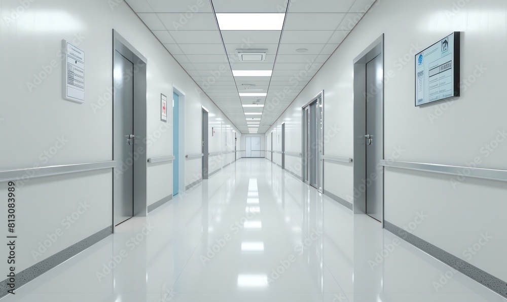 hospital corridor and hall architecture in a healthcare facility, designed for efficient movement of doctors, patients, and medical staff hospital corridor and hall architecture in a healthcare facility, designed for efficient movement of doctors, patients, and medical staff