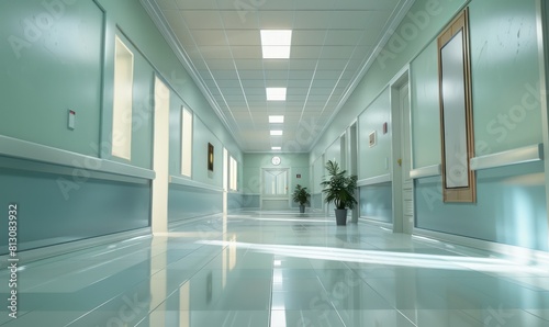 hospital corridor and hall architecture in a healthcare facility  designed for efficient movement of doctors  patients  and medical staff