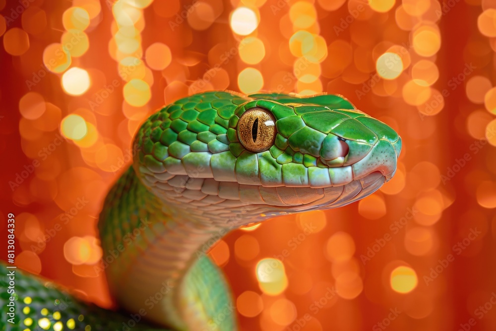 Beautiful snake. Exotic reptile. Symbol of the New Year. Design for cards and invitations for the Christmas holiday. Beautiful snake. Exotic reptile. Symbol of the New Year. Design for cards and invitations for the Christmas holiday.