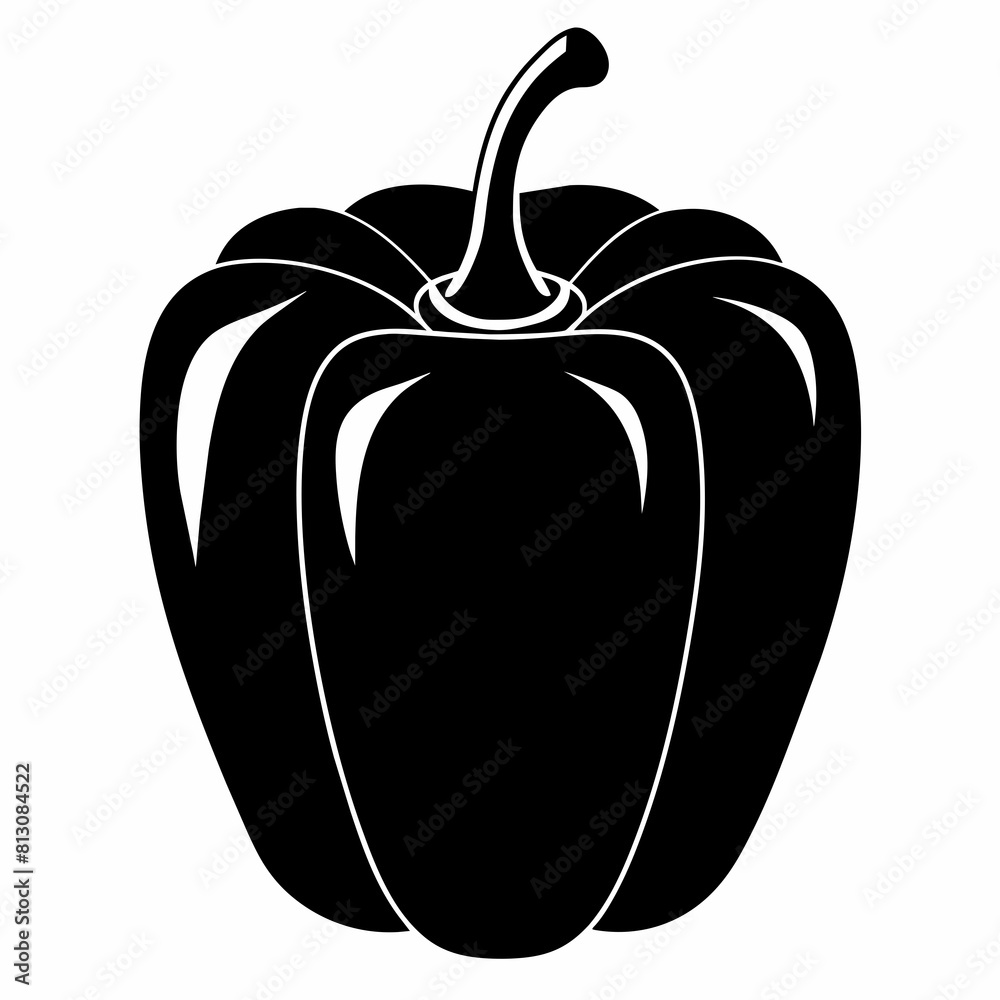 Bell Pepper vector silhouette Bell Pepper vector silhouette