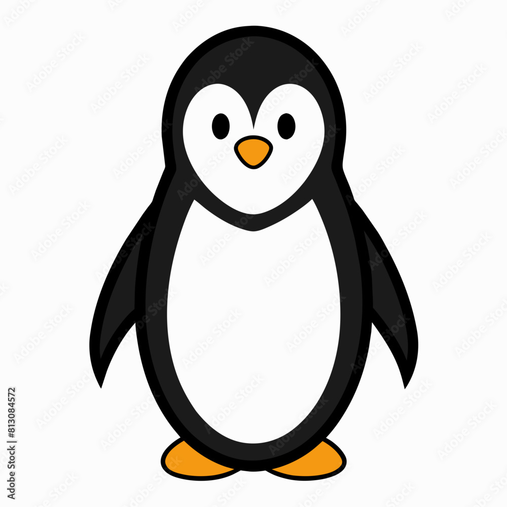 Obraz premium Penguin minimalist Logo vector art illustration