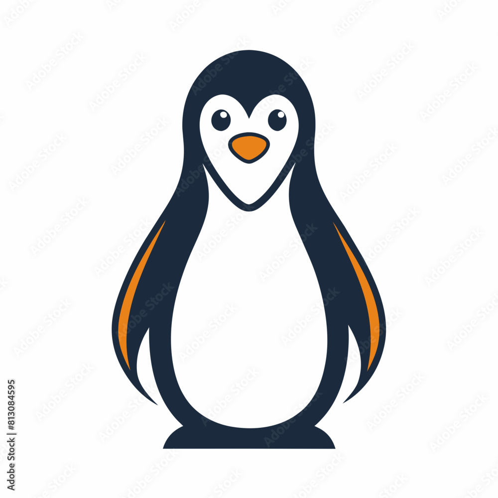 Obraz premium Penguin minimalist Logo vector art illustration