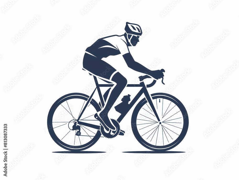 A graphic depicting a cyclist riding a bicycle, emphasizing sporty elegance and motion A graphic depicting a cyclist riding a bicycle, emphasizing sporty elegance and motion