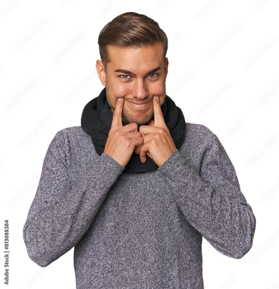 Young Caucasian man in studio Young Caucasian man in studio