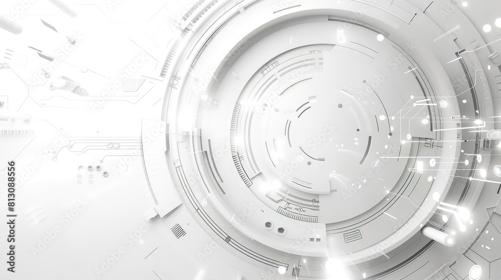 Grey white Abstract technology background with various technology ...